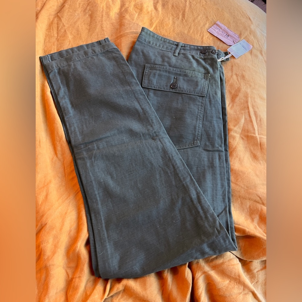 Orslow slim fit fatigue pants- green size 5